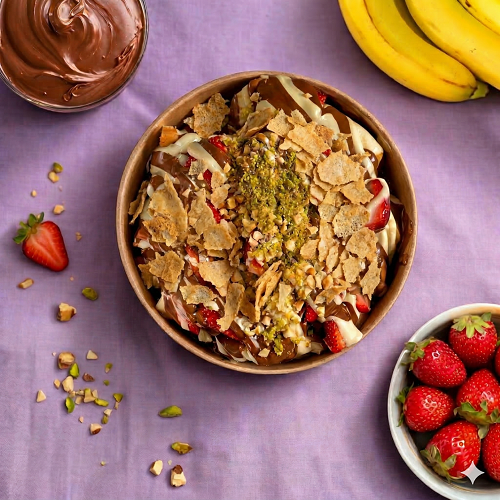 Krep kırıklı Bowl waffle