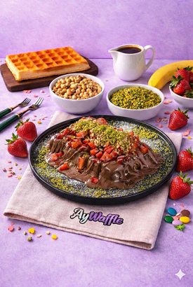 Sütlü çilekli waffle