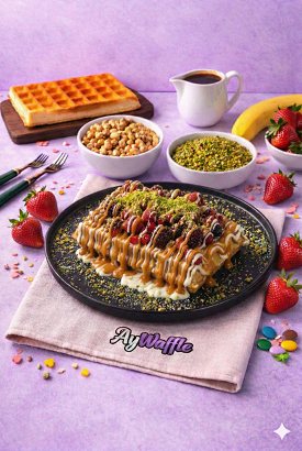 Kızıl karamel waffle